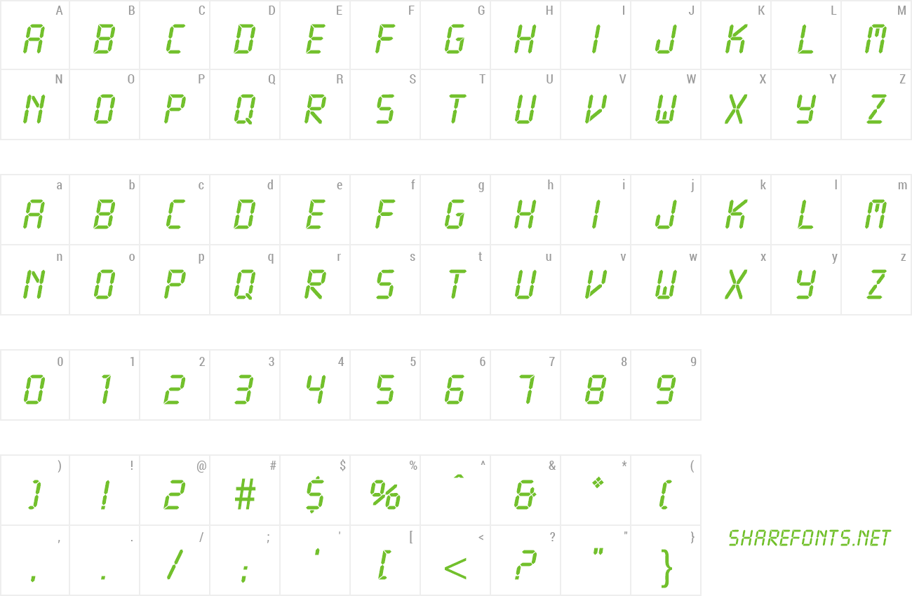 Font DigitalDB preview